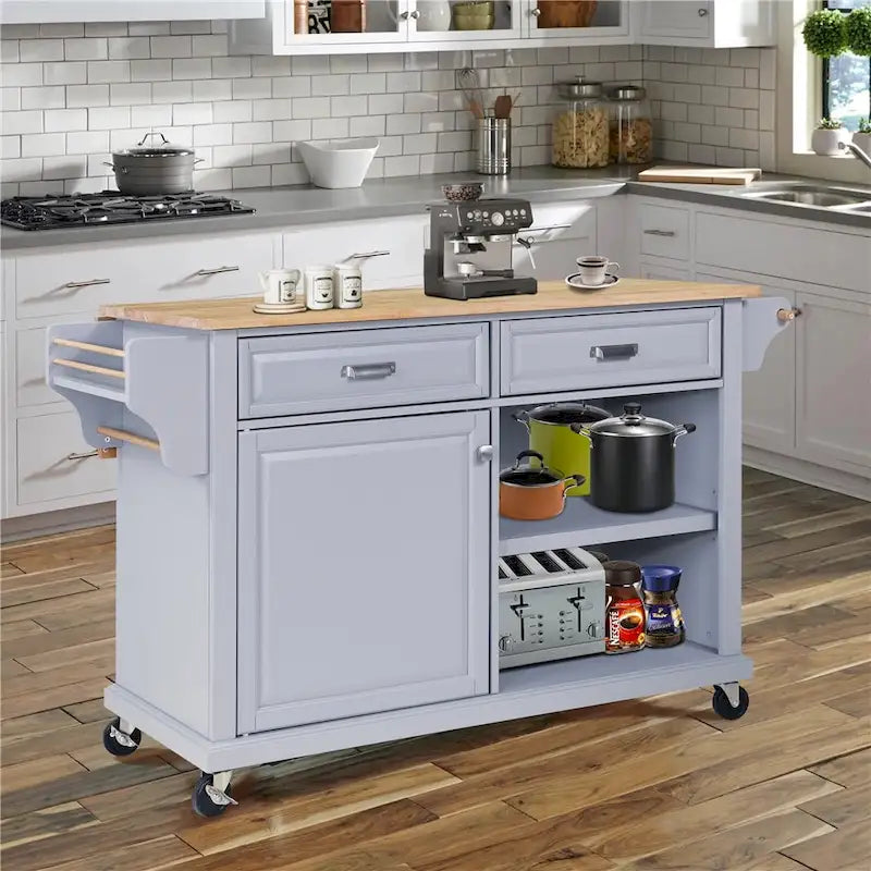 Kitchen Island Cart/Utility Storage Trolley with Storage Drawers