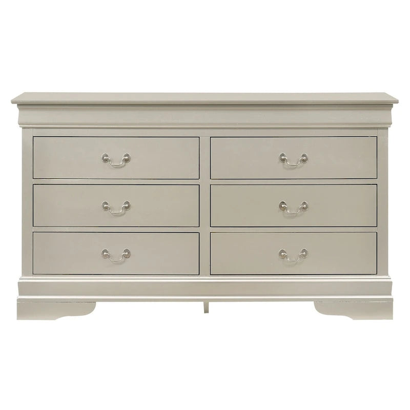 Commode classique à 6 tiroirs avec moulures incurvées