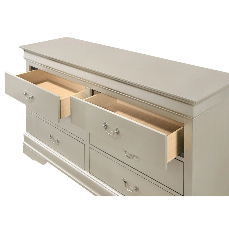 Commode classique à 6 tiroirs avec moulures incurvées