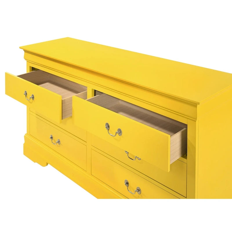 Commode classique à 6 tiroirs avec moulures incurvées