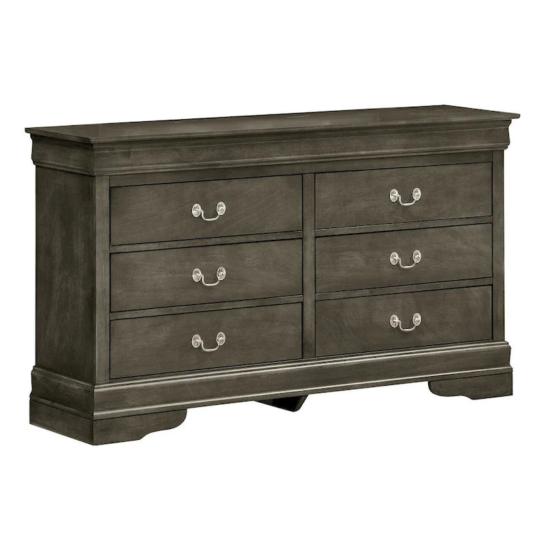 Commode classique à 6 tiroirs avec moulures incurvées