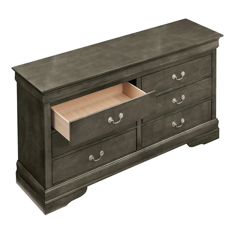 Commode classique à 6 tiroirs avec moulures incurvées