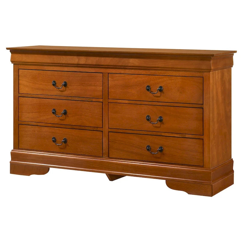 Commode classique à 6 tiroirs avec moulures incurvées