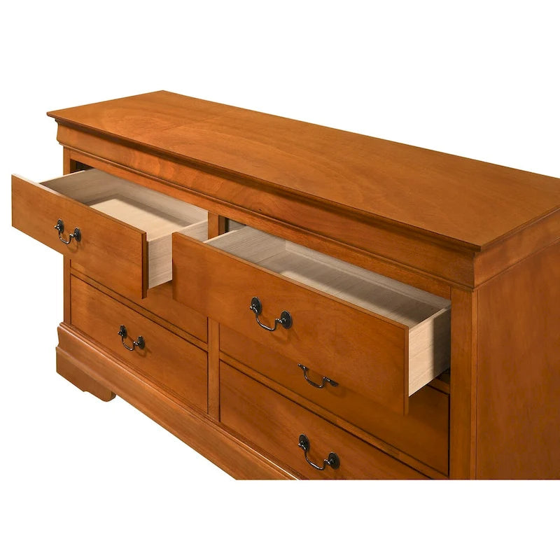 Commode classique à 6 tiroirs avec moulures incurvées