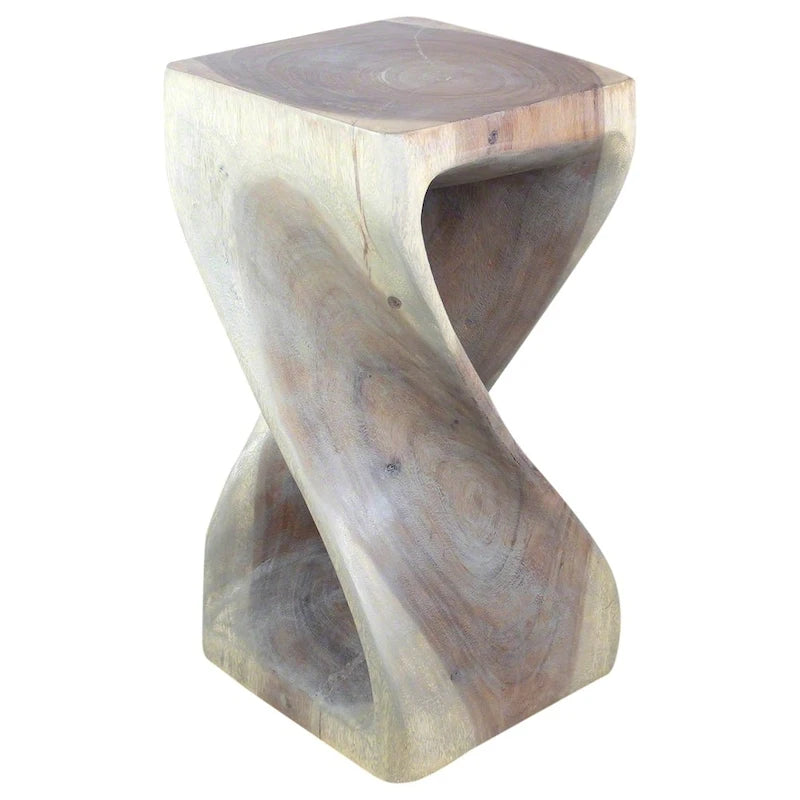 Tabouret Original Wood Twist 12x12x23 po Huilé Gris