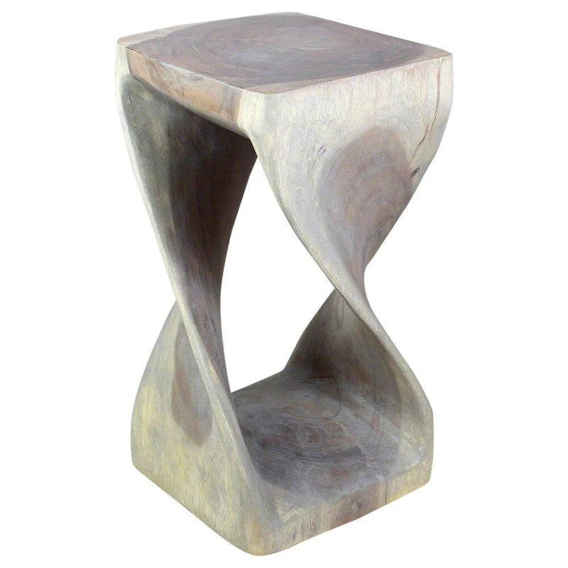 Tabouret Original Wood Twist 12x12x23 po Huilé Gris