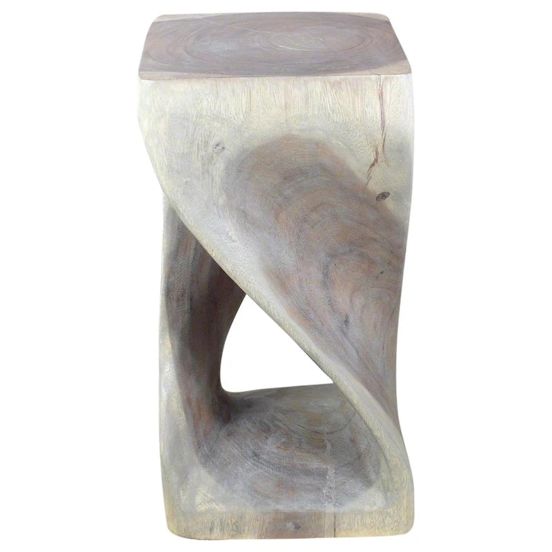 Tabouret Original Wood Twist 12x12x23 po Huilé Gris