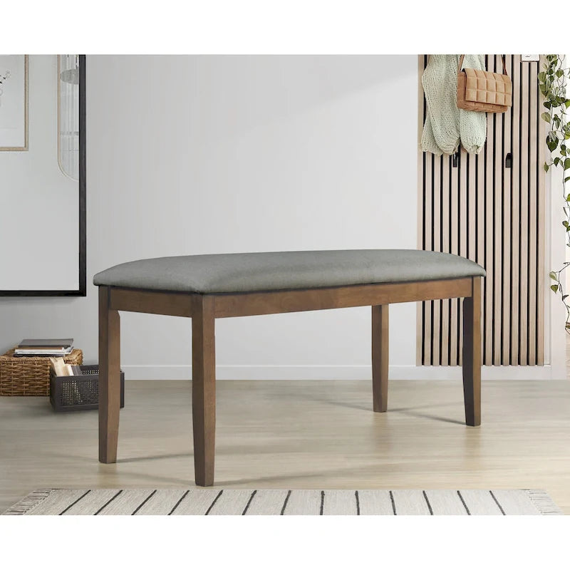 Banc d'entrée rembourré avec pieds en bois