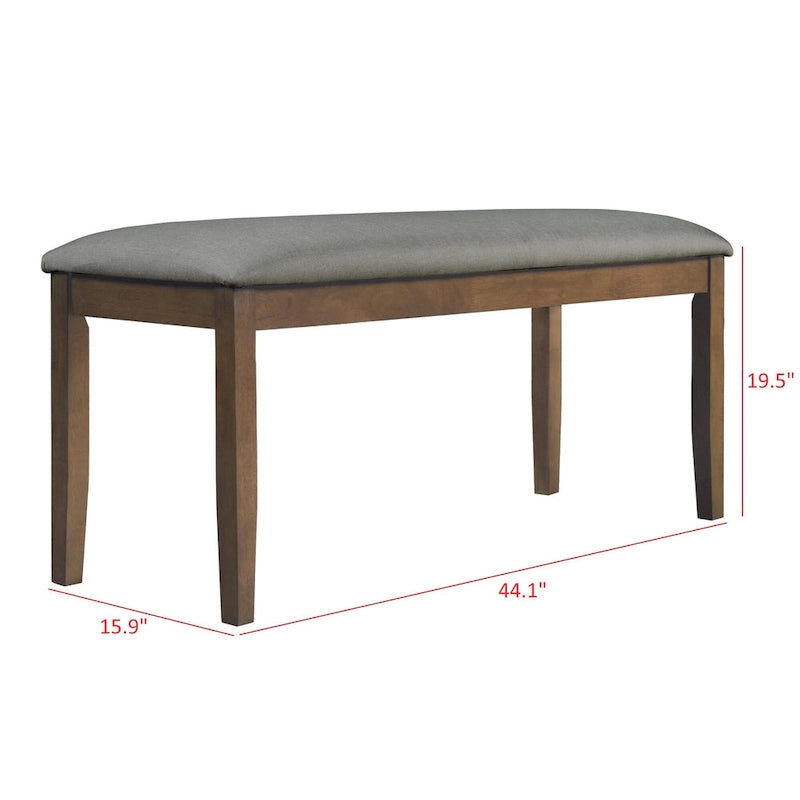 Banc d'entrée rembourré avec pieds en bois