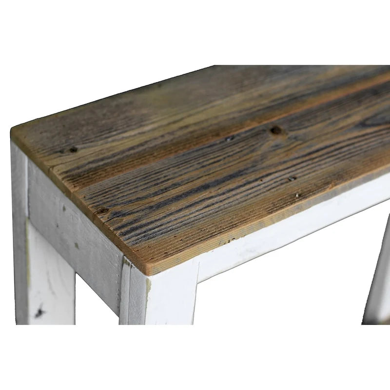 Console rustique en bois de récupération 30x10x30