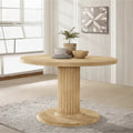 The Gray Barn Spring Mount Wood Pedestal Dining Table in Reclaimed Grey