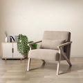 Fauteuil d'appoint en bois massif rembourré