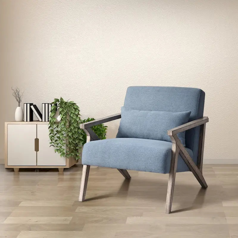 Fauteuil d'appoint en bois massif rembourré