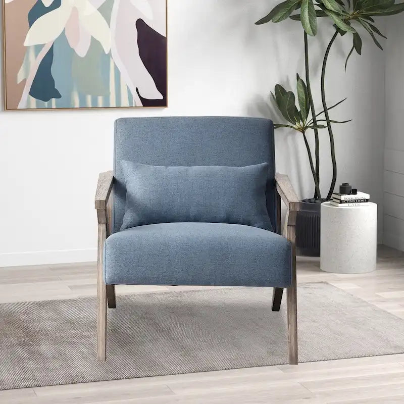 Fauteuil d'appoint en bois massif rembourré