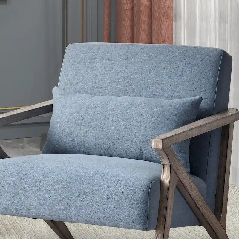 Fauteuil d'appoint en bois massif rembourré