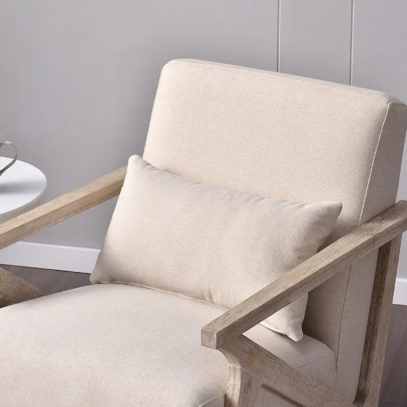 Fauteuil d'appoint en bois massif rembourré