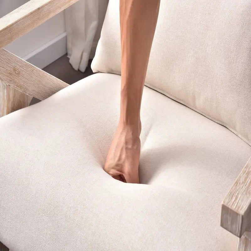 Fauteuil d'appoint en bois massif rembourré