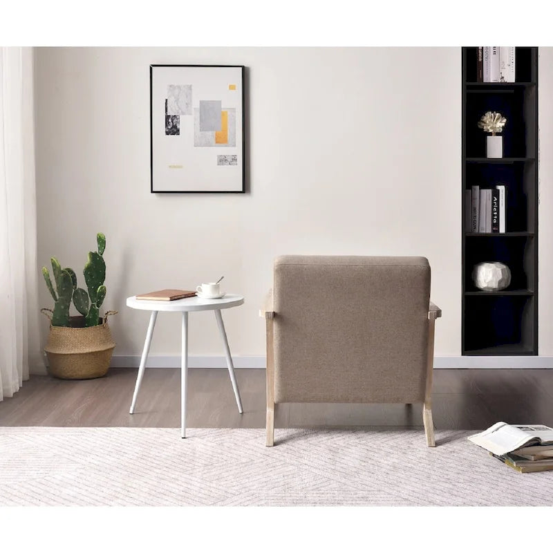 Fauteuil d'appoint en bois massif rembourré
