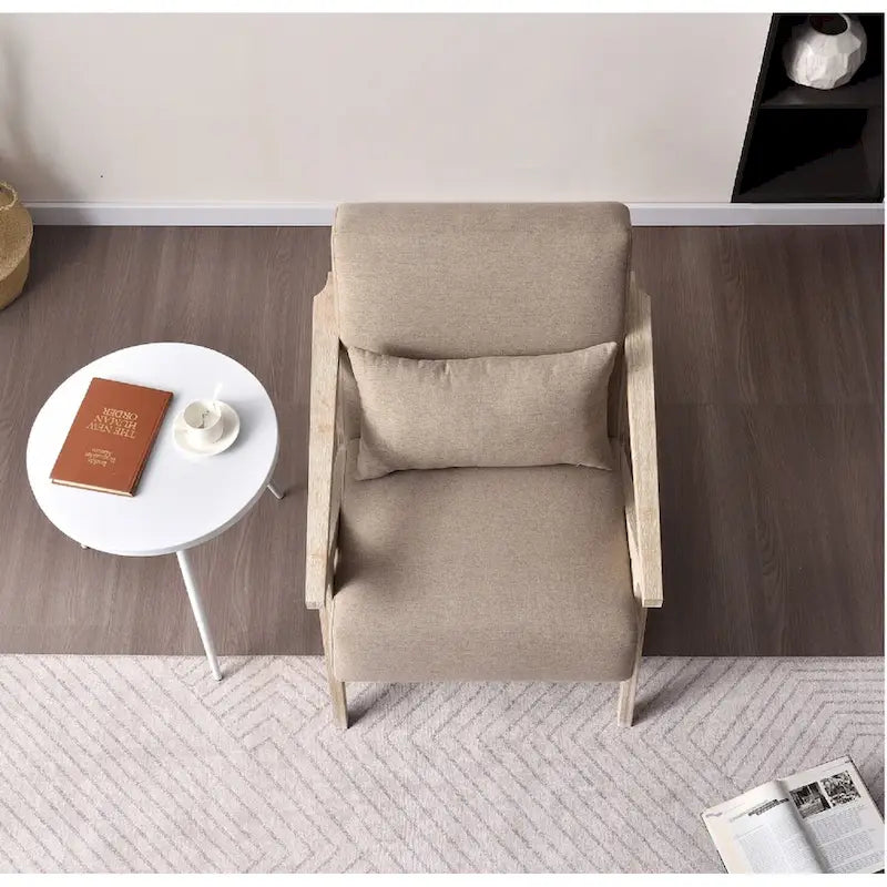 Fauteuil d'appoint en bois massif rembourré