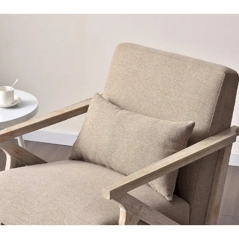 Fauteuil d'appoint en bois massif rembourré