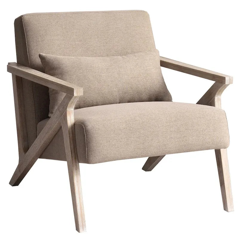 Fauteuil d'appoint en bois massif rembourré