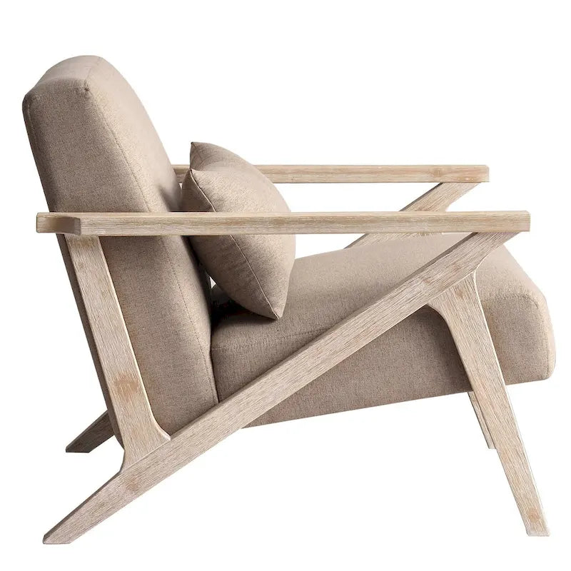 Fauteuil d'appoint en bois massif rembourré