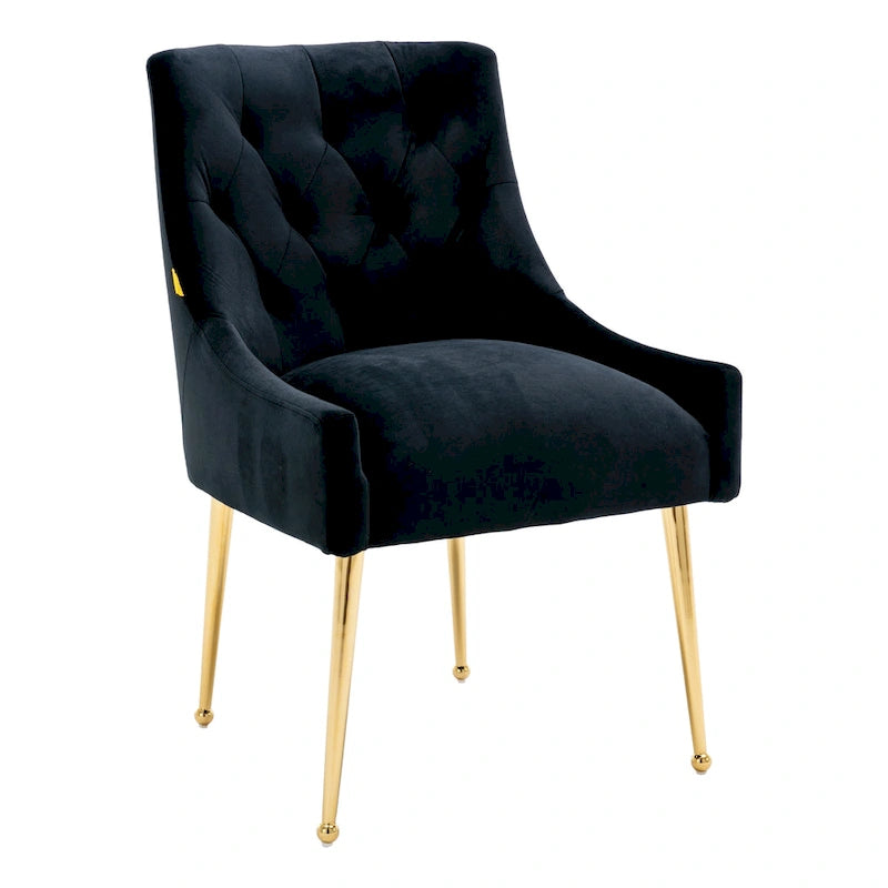 Chaises de salle à manger d'appoint en velours capitonné