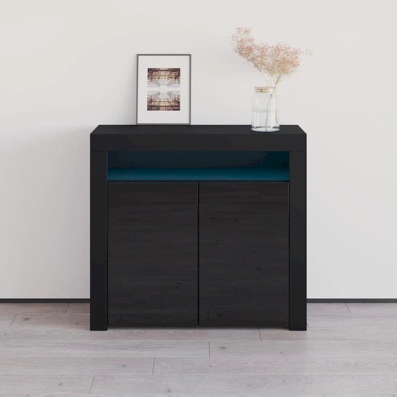Bahut mat et brillant de 42 po avec lumières DEL 16 couleurs