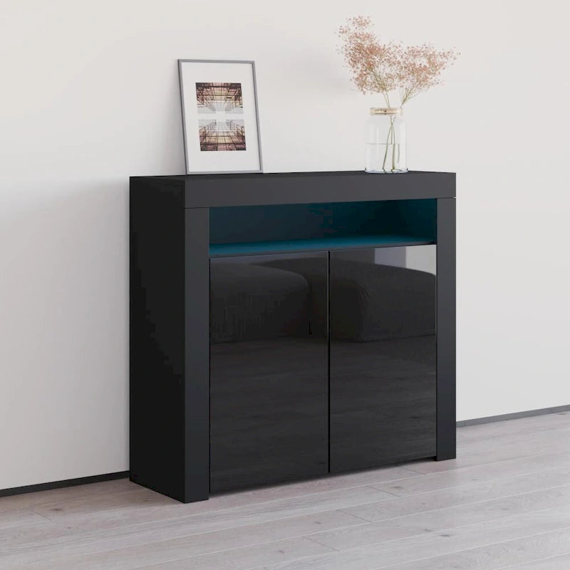 Bahut mat et brillant de 42 po avec lumières DEL 16 couleurs
