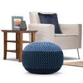 Pouf tricoté rond bohème