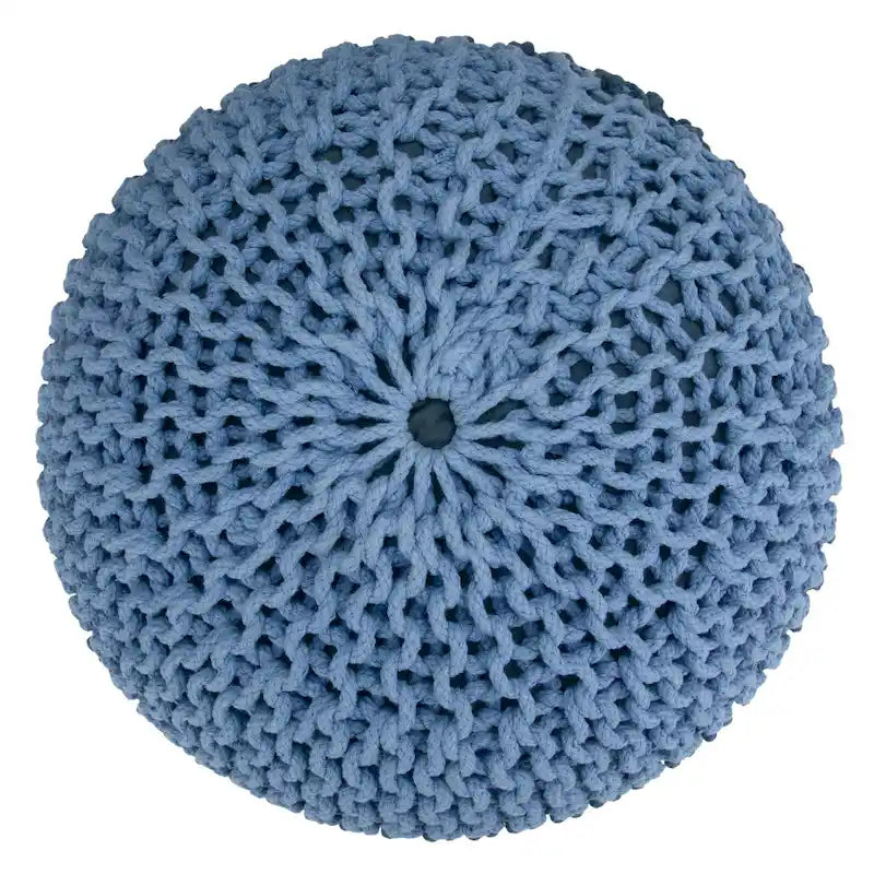 Pouf tricoté rond bohème