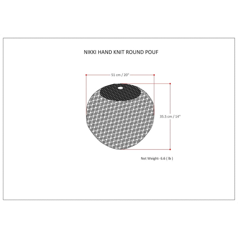 Pouf tricoté rond bohème