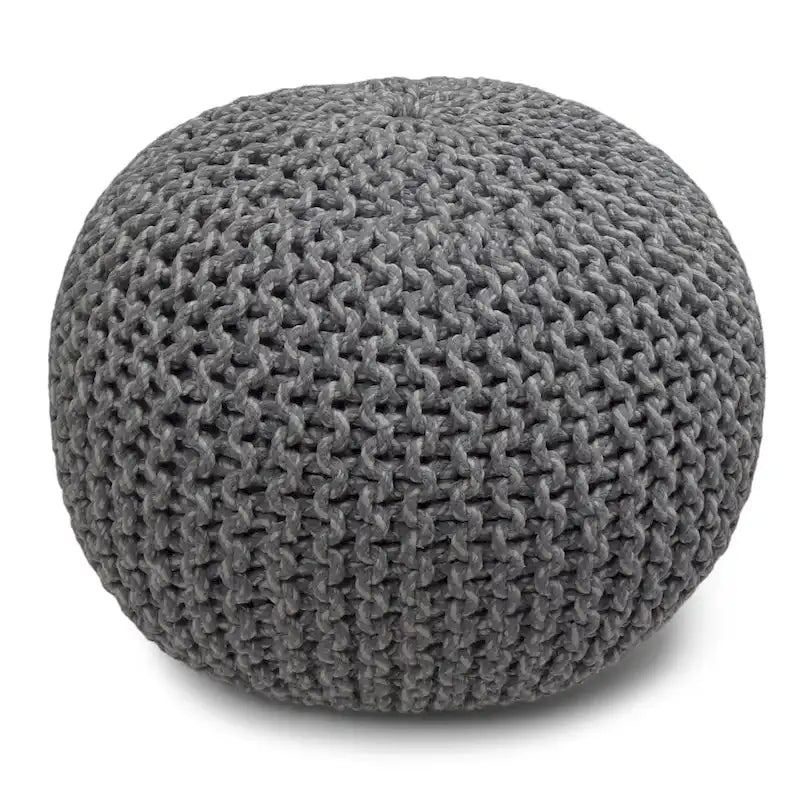 Pouf tricoté rond bohème