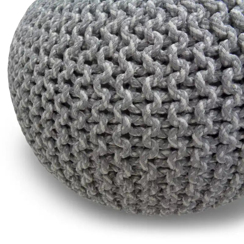 Pouf tricoté rond bohème