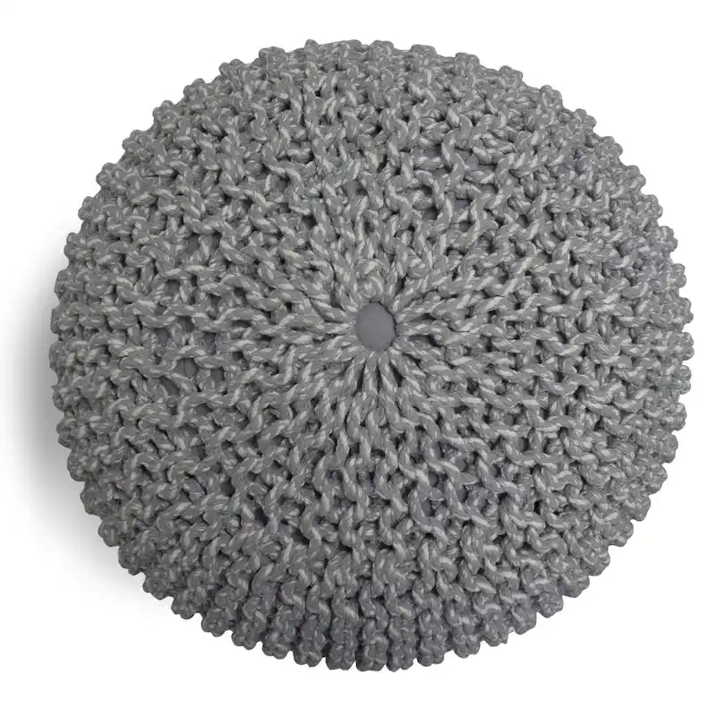 Pouf tricoté rond bohème
