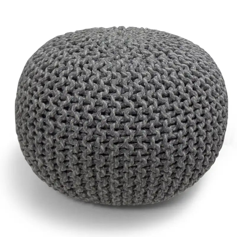 Pouf tricoté rond bohème