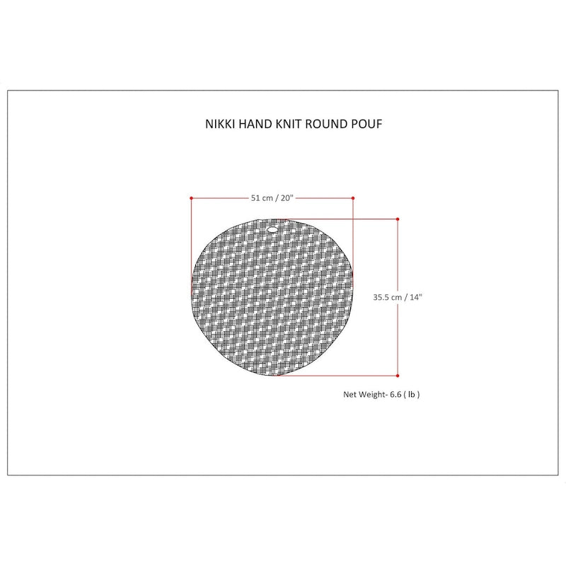 Pouf tricoté rond bohème