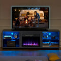 Meuble TV de 173 cm avec cheminée électrique encastrable de 58 cm