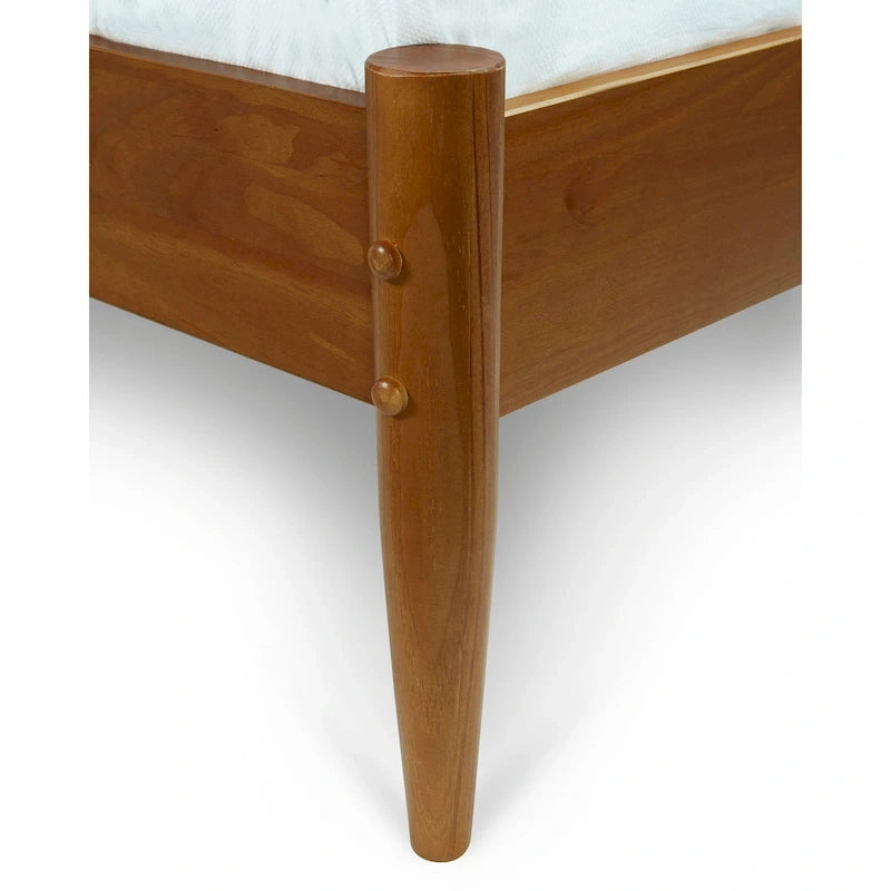 Lit plateforme en bois massif style Mid-Century - Grand lit (Queen)