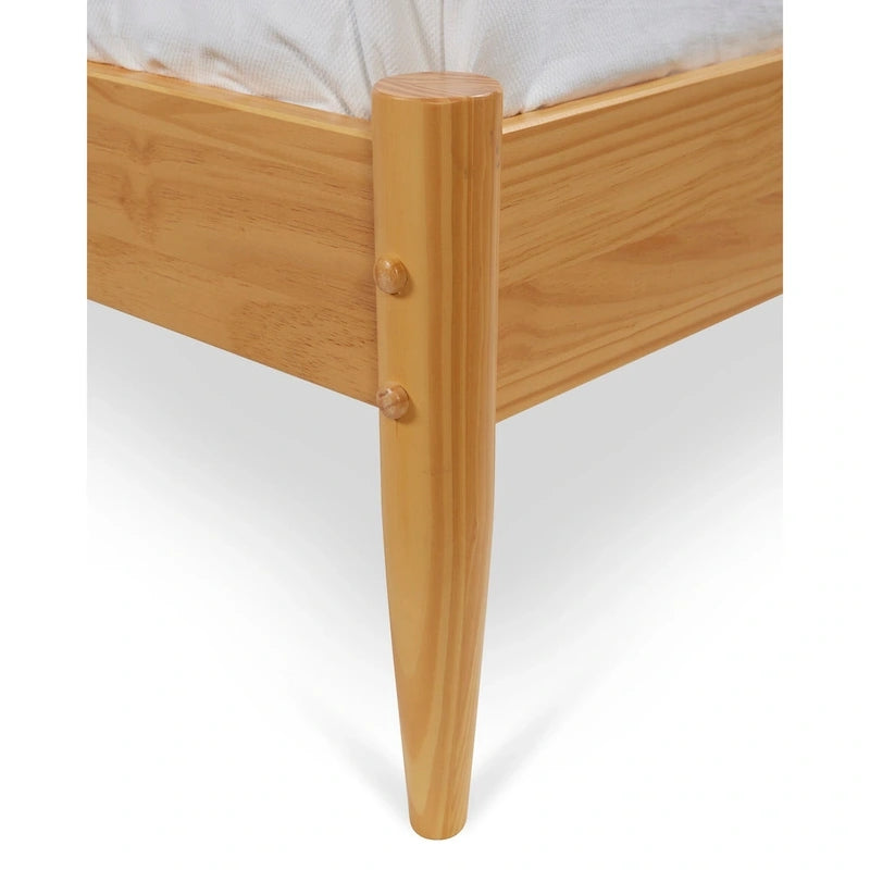 Lit plateforme en bois massif style Mid-Century - Grand lit (Queen)