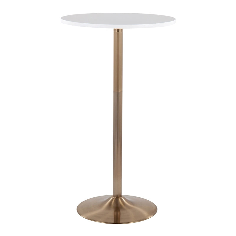 Table ronde à hauteur réglable (hauteur de table, de comptoir ou de bar)