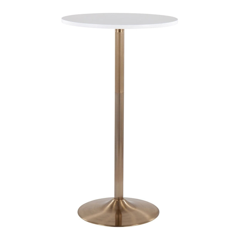 Table ronde à hauteur réglable (hauteur de table, de comptoir ou de bar)