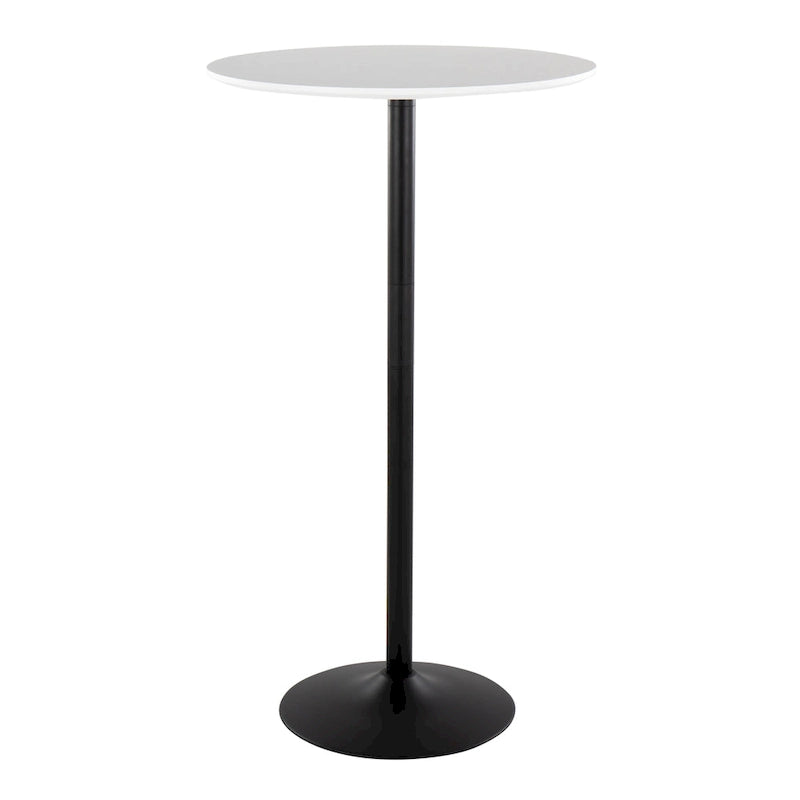 Table ronde à hauteur réglable (hauteur de table, de comptoir ou de bar)