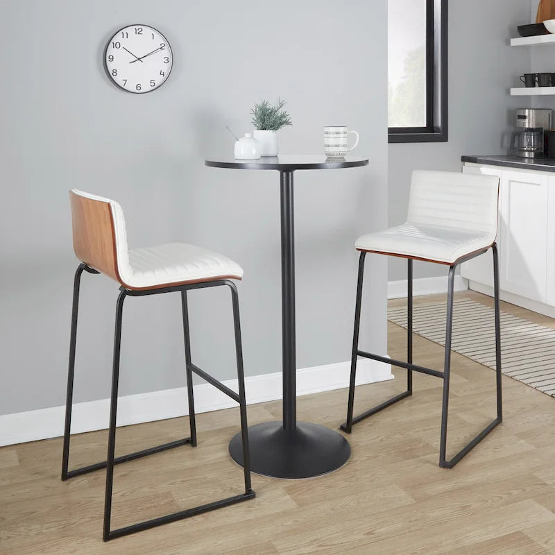 Table ronde à hauteur réglable (hauteur de table, de comptoir ou de bar)