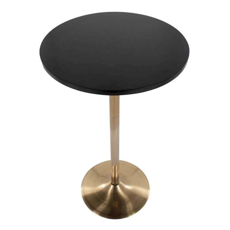 Table ronde à hauteur réglable (hauteur de table, de comptoir ou de bar)