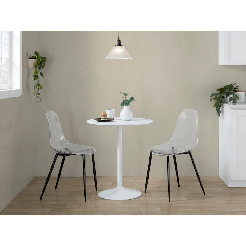 Table ronde à hauteur réglable (hauteur de table, de comptoir ou de bar)