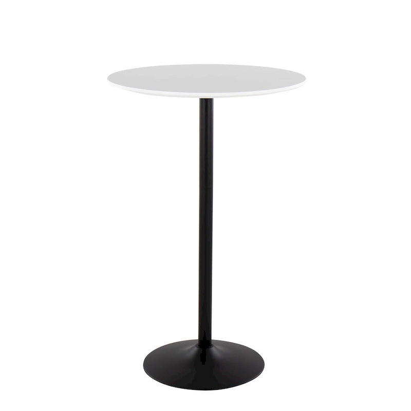 Table ronde à hauteur réglable (hauteur de table, de comptoir ou de bar)