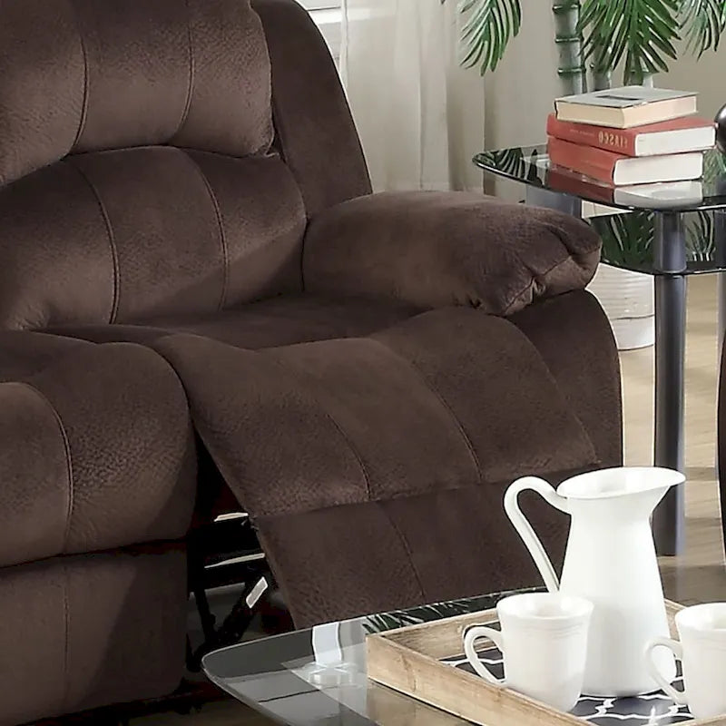 Causeuse inclinable rembourrée en suédine couleur chocolat