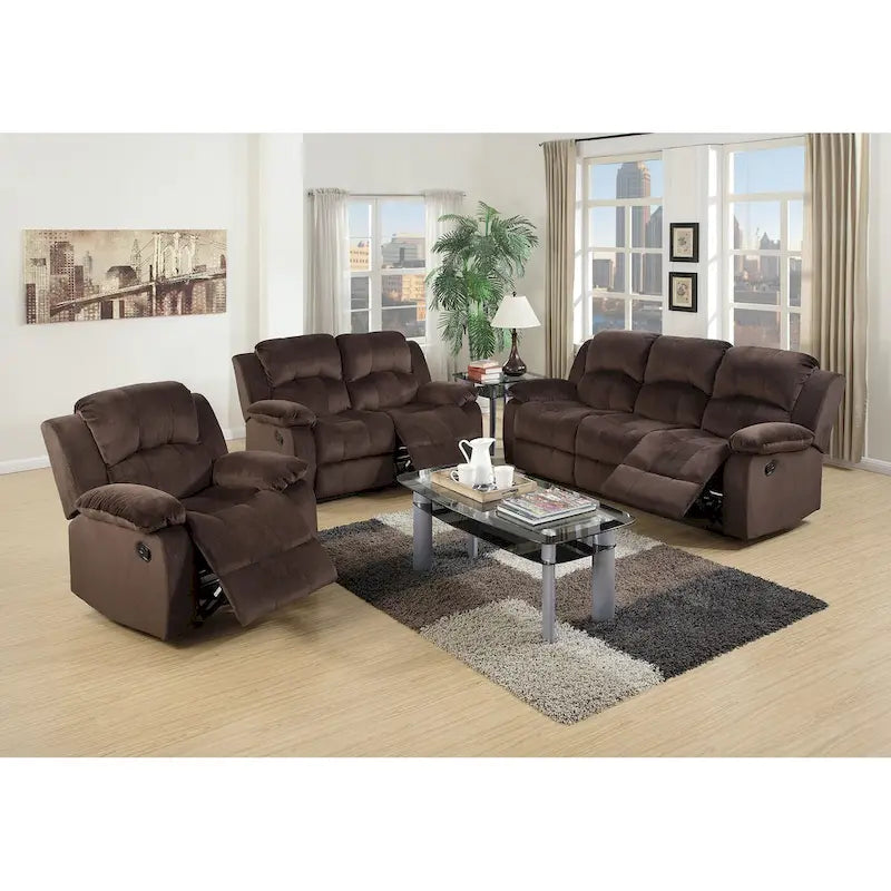 Causeuse inclinable rembourrée en suédine couleur chocolat