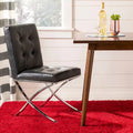 Chaise d'appoint capitonnée Glam avec pieds chromés
